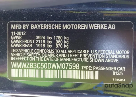 2013 Mini Countryman Cooper z USA, uszkodzony, nr VIN WMWZB3C50DWM07598